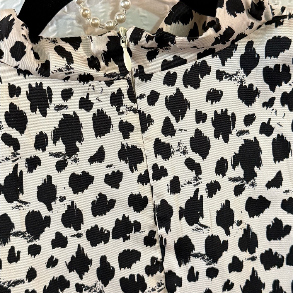 Zara Black and Cream Animal Print Top - Picture 5 of 5